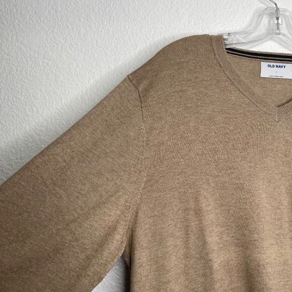 Old Navy Mens Sweater Size L Light Brown Long Sleeve V-Neck Pullover Casual - Picture 8 of 15
